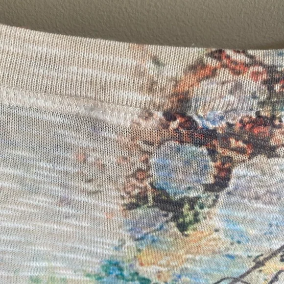 Inoah Women’s Top S Art To Wear Tunic Nautical Multicolored 3/4 Sleeve Lagenlook - Picture 10 of 11